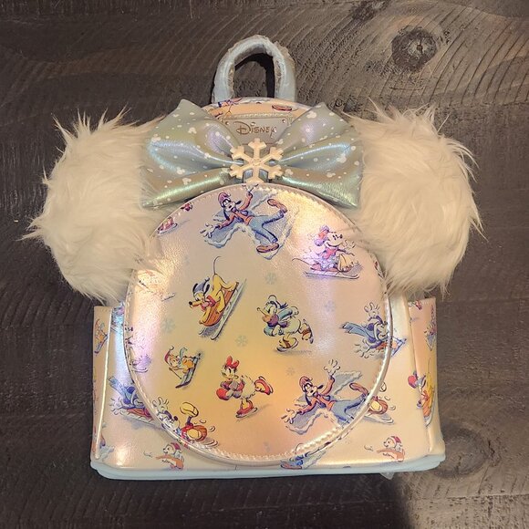 Loungefly Mickey Mouse and Friends Winter Wonderland Mini Backpack and Ears Head